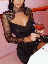 Lace Stitching Mini Dress